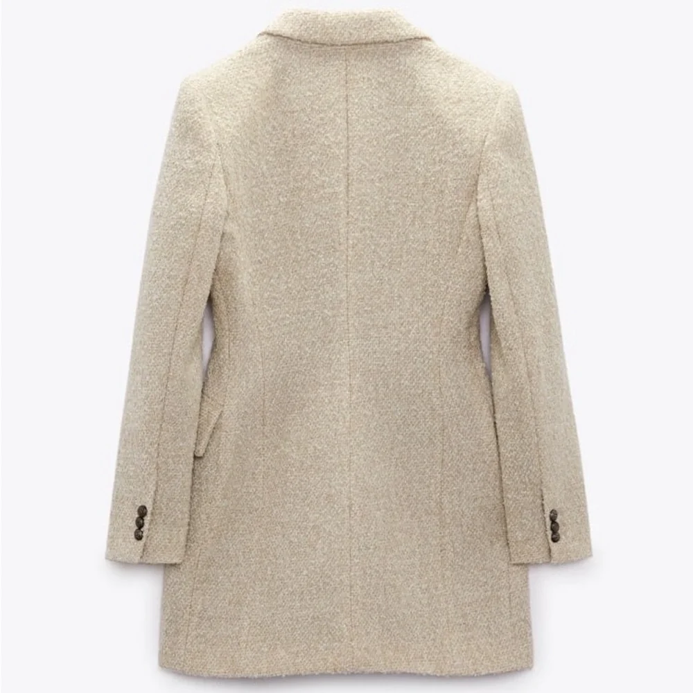 Zara Longline Wool Blend Bouclé Blazer - Picture 15 of 17